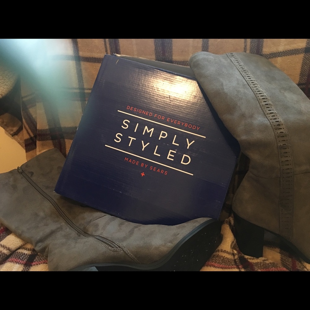 Gray dress boots
